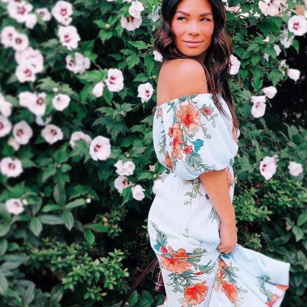 Striped and Floral Dress